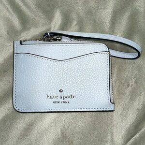 Kate Spade leila small card holder wristlet light blue NWOT